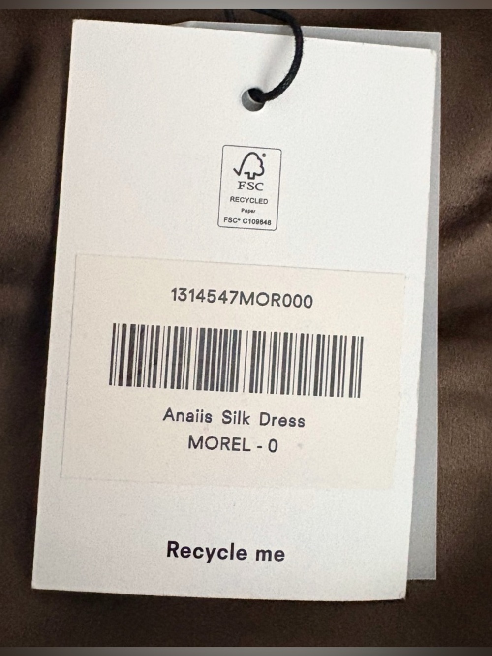 Reformation Anaiis Silk Dress in Morel - Picture 7 of 10